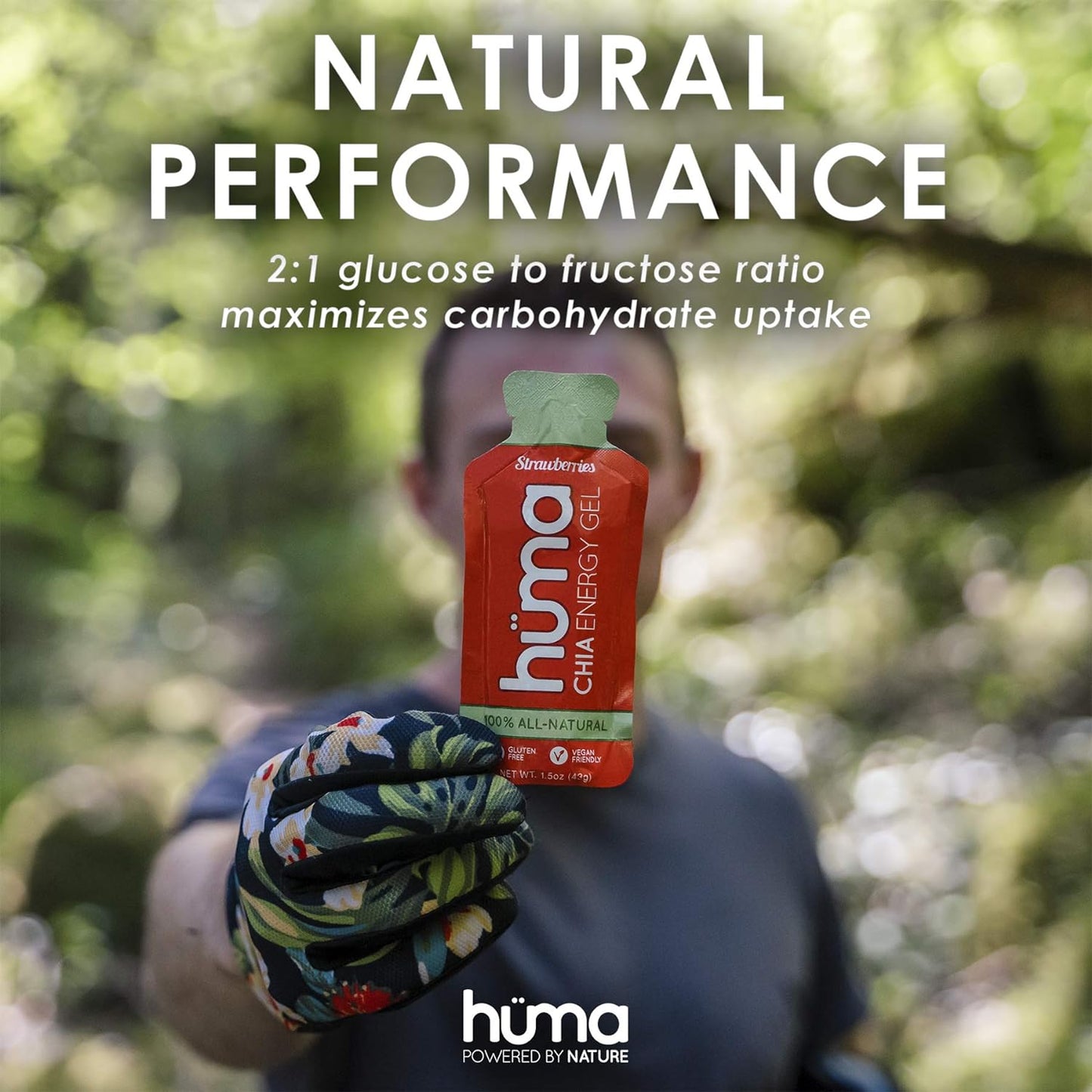 Huma Chia Energy Gel, Blueberries, 12 Gels