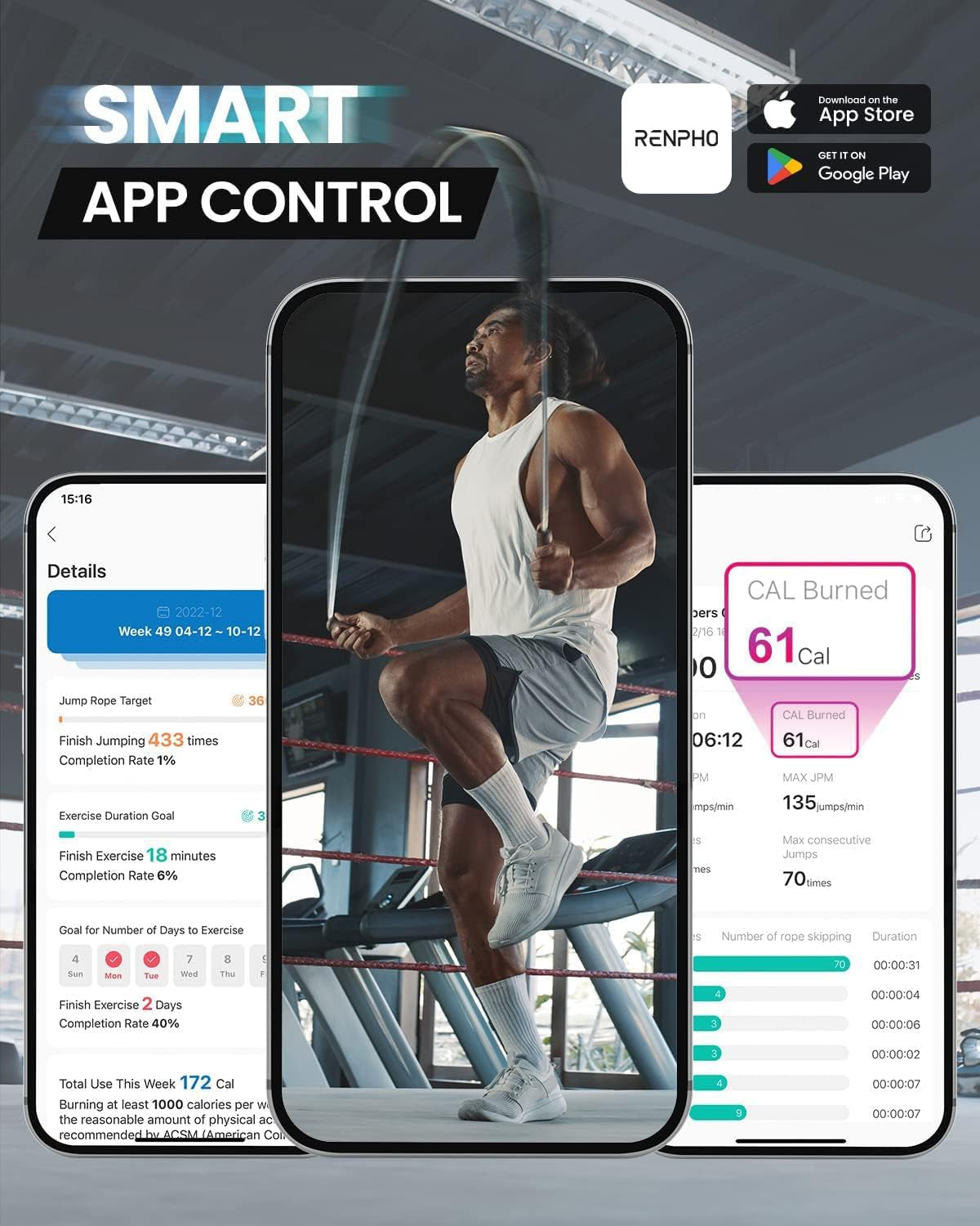 Smart Jump Rope with Counter and App Integration, Featuring LCD Display for Data Tracking