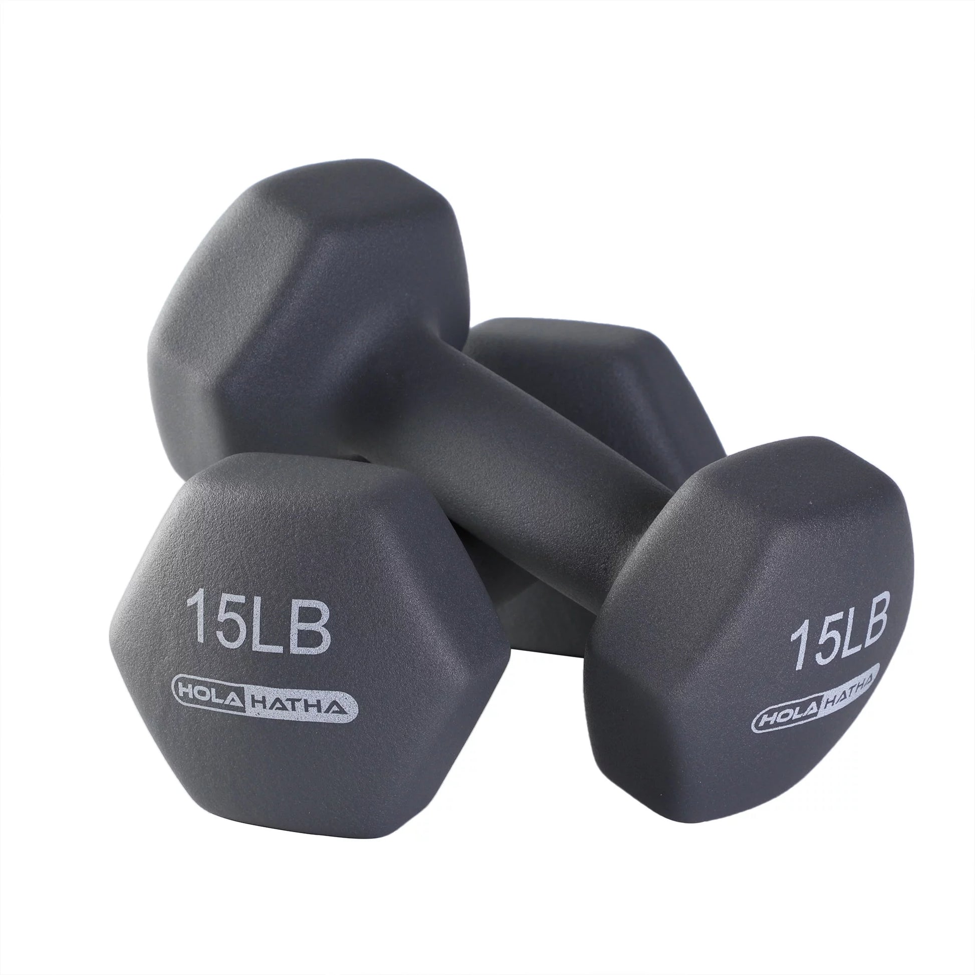 Neoprene Hex Dumbbell Set with Rack - 5 10 15 Lb Weights - 6 Piece Set