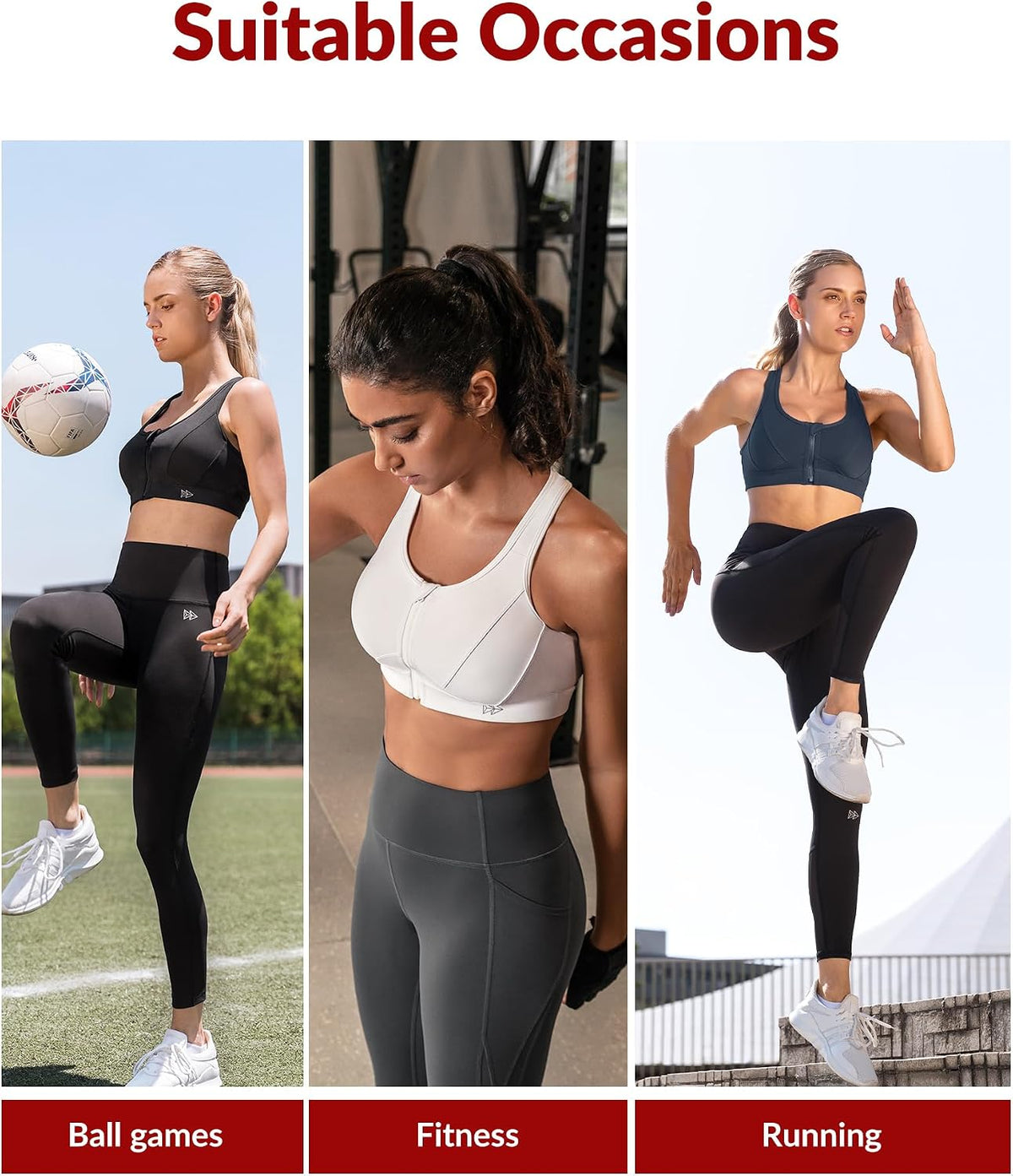 High-Impact Zip Front Sports Bra for Larger Busts