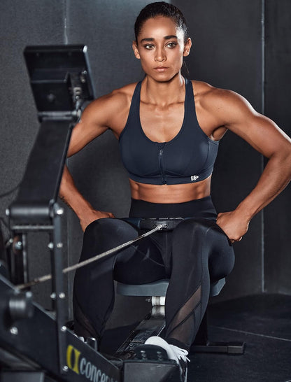 High-Impact Zip Front Sports Bra for Larger Busts