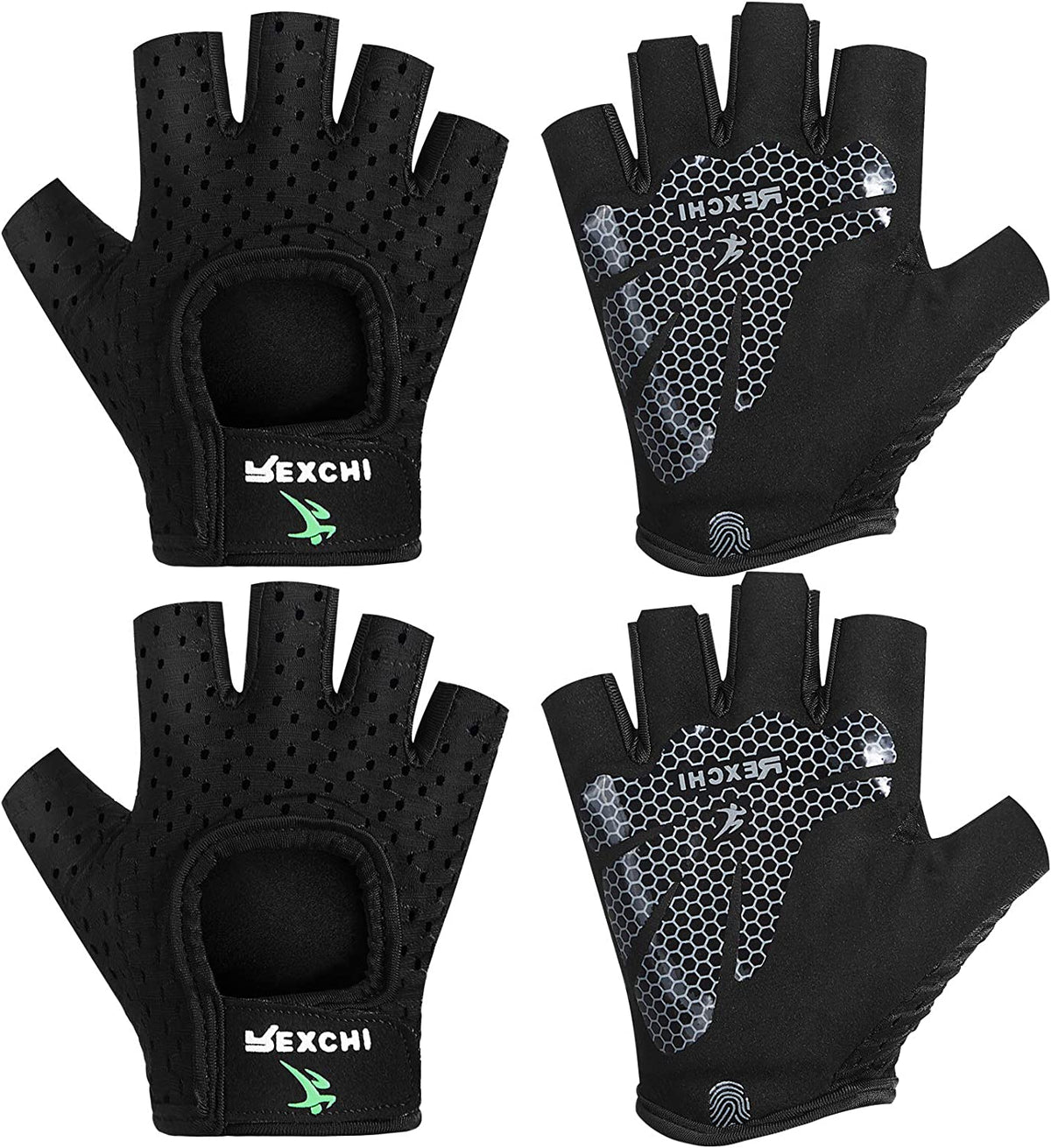 Adjustable Workout Gloves - 2 Pairs for Gym and Exercise
