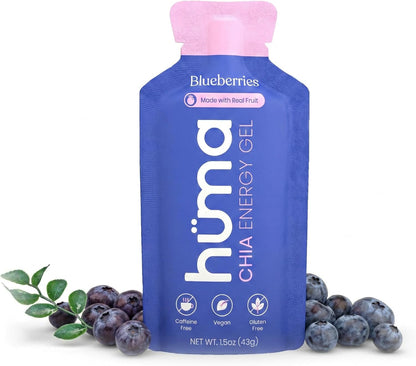 Huma Chia Energy Gel, Blueberries, 12 Gels