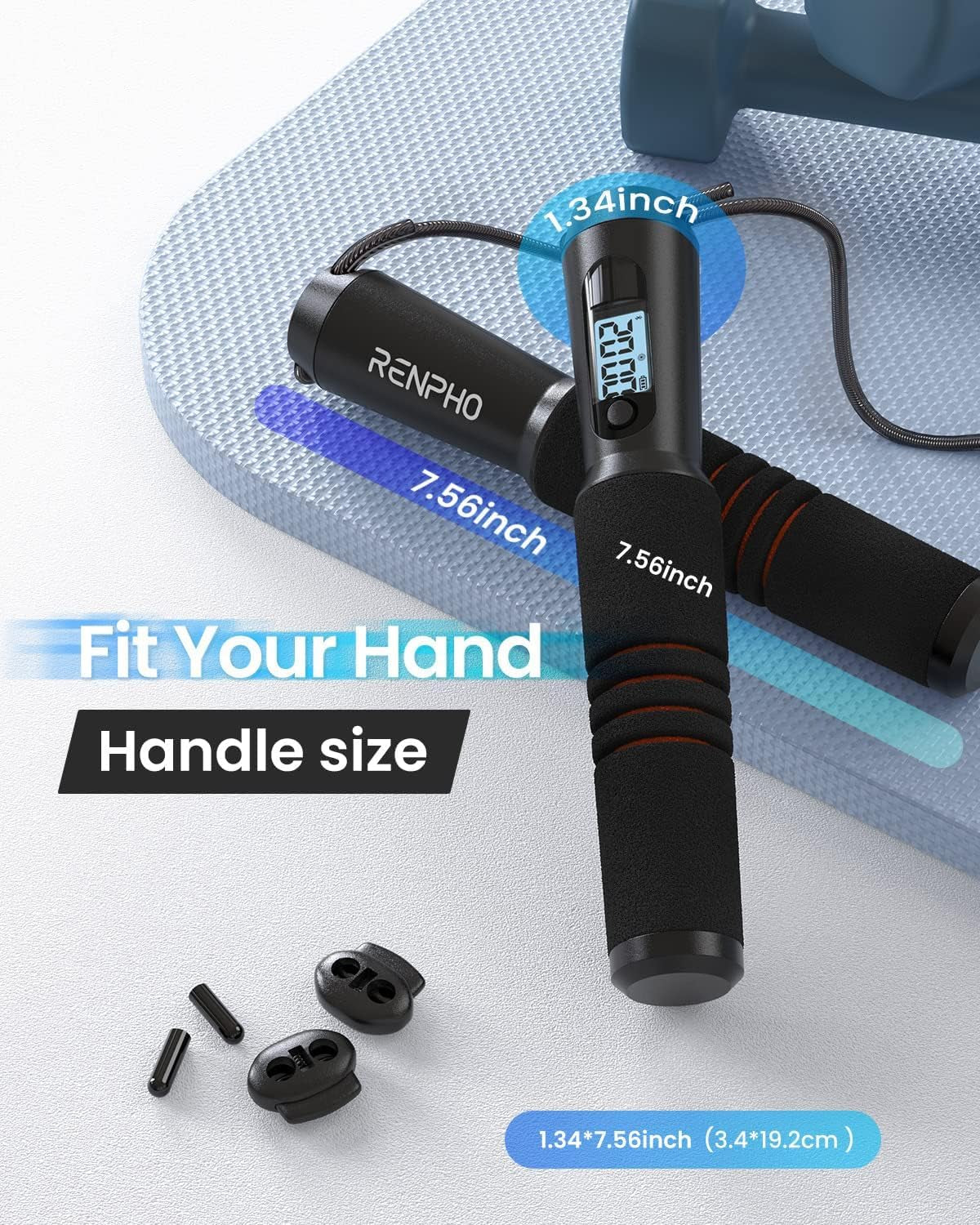 Smart Jump Rope with Counter and App Integration, Featuring LCD Display for Data Tracking