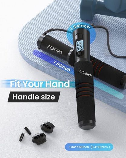 Smart Jump Rope with Counter and App Integration, Featuring LCD Display for Data Tracking